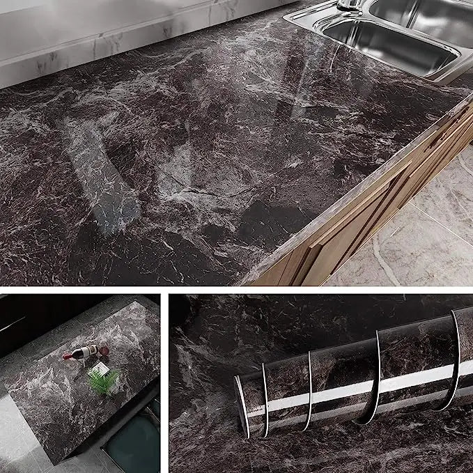 Vinyl Marble Wallpaper – Waterproof (8 designs available)