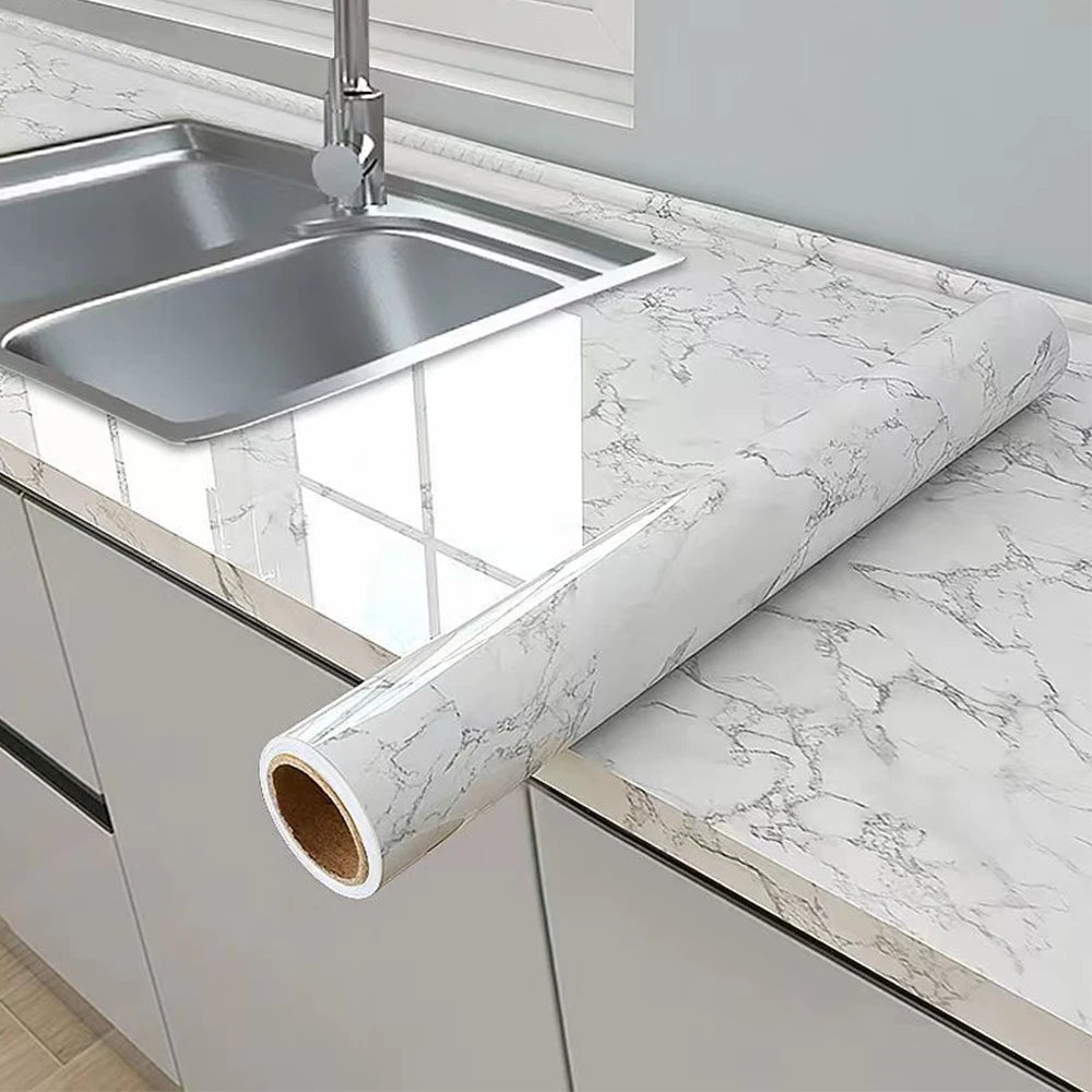 Vinyl Marble Wallpaper – Waterproof (8 designs available)