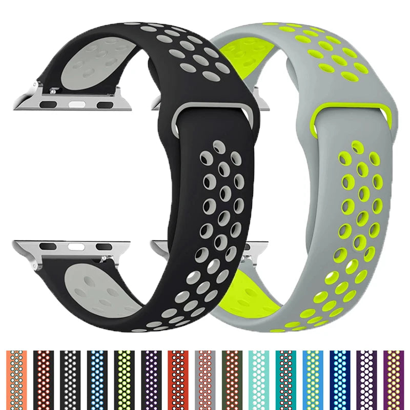 Silicone Sports Strap for the Apple Watch Ultra 2 & Series 10–6 (13 colours available)