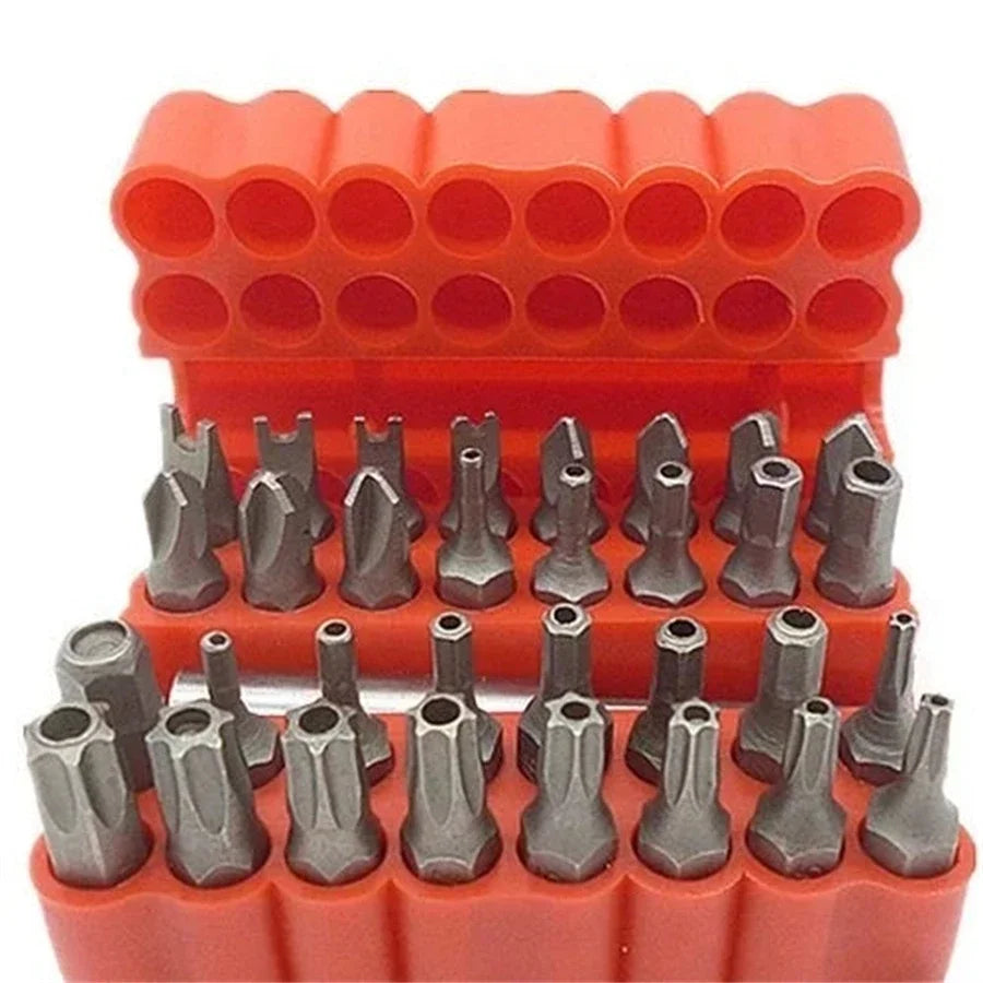 Tamper-Proof Security Bit Set with Magnetic Holder (33pcs)