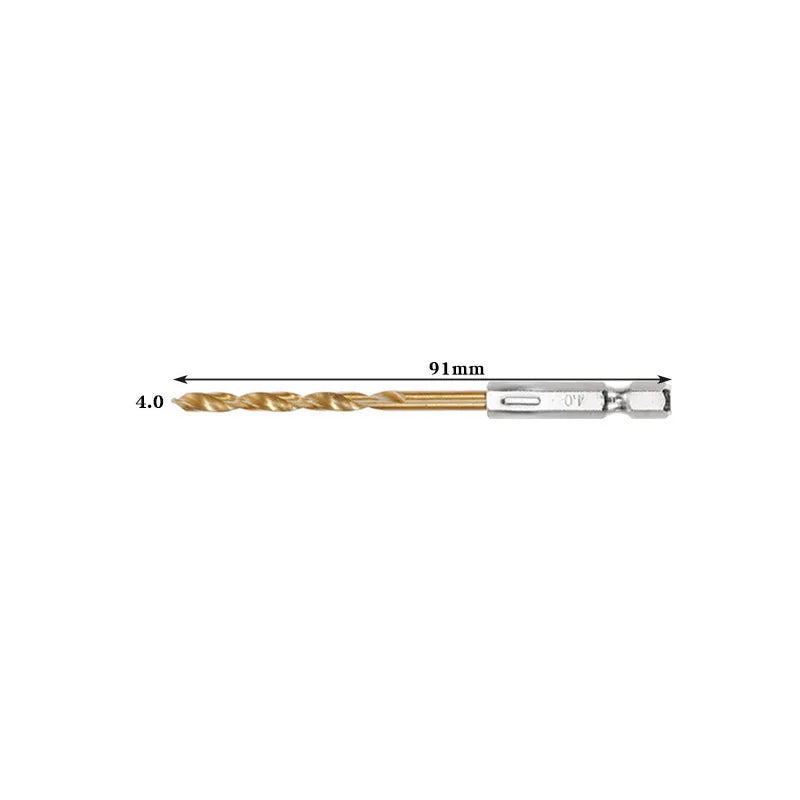 Titanium Twist Drill Bit Set – Hex Shank 1.5–6.5mm (available in single piece & all in one pack)
