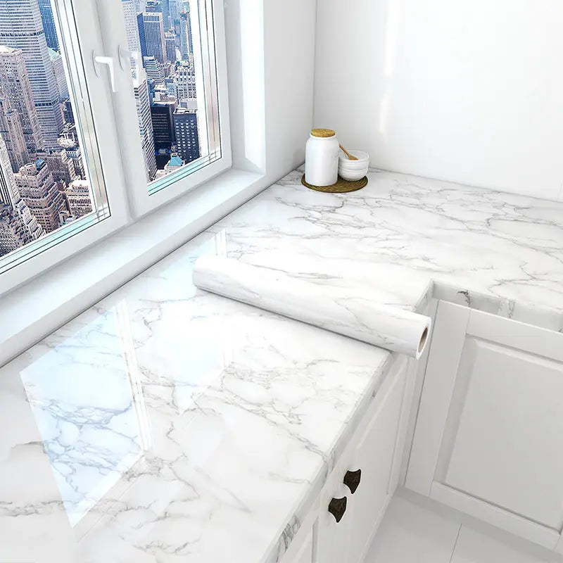 Vinyl Marble Wallpaper – Waterproof (8 designs available)