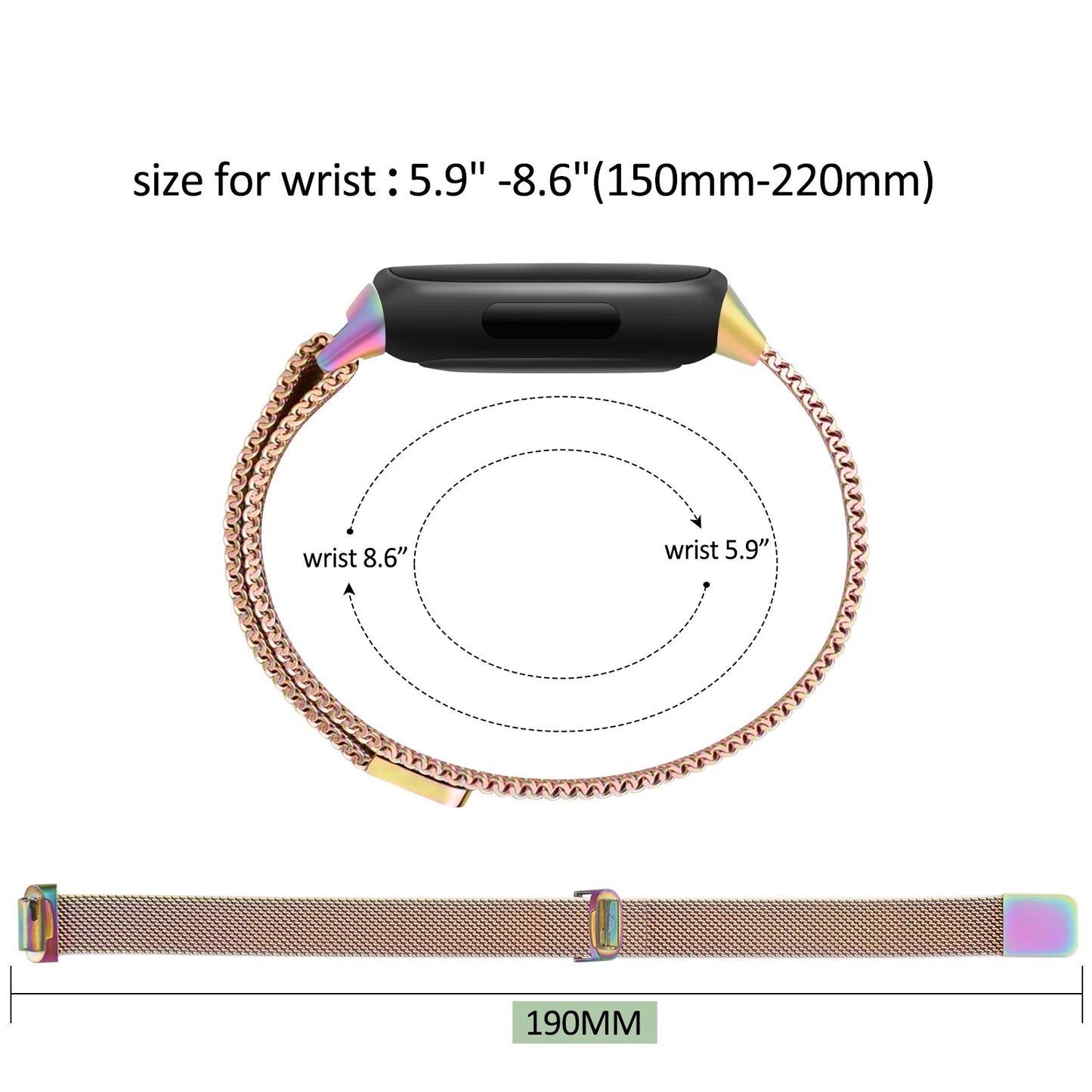 Magnetic Metal Strap for the Fitbit Inspire/ACE 2/3 Series (available in 10 colours)
