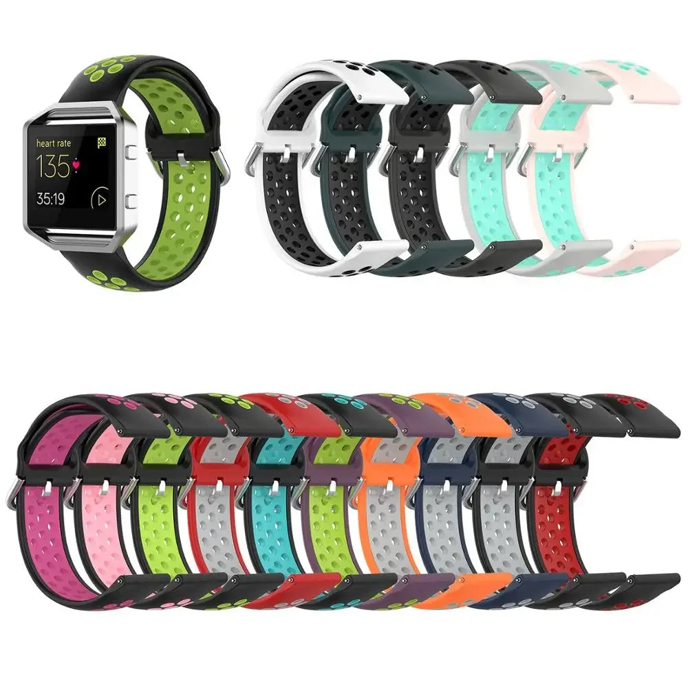 Silicone Sport Strap for the Fitbit Blaze/Versa/Versa 2/Lite Series (15 colours available)