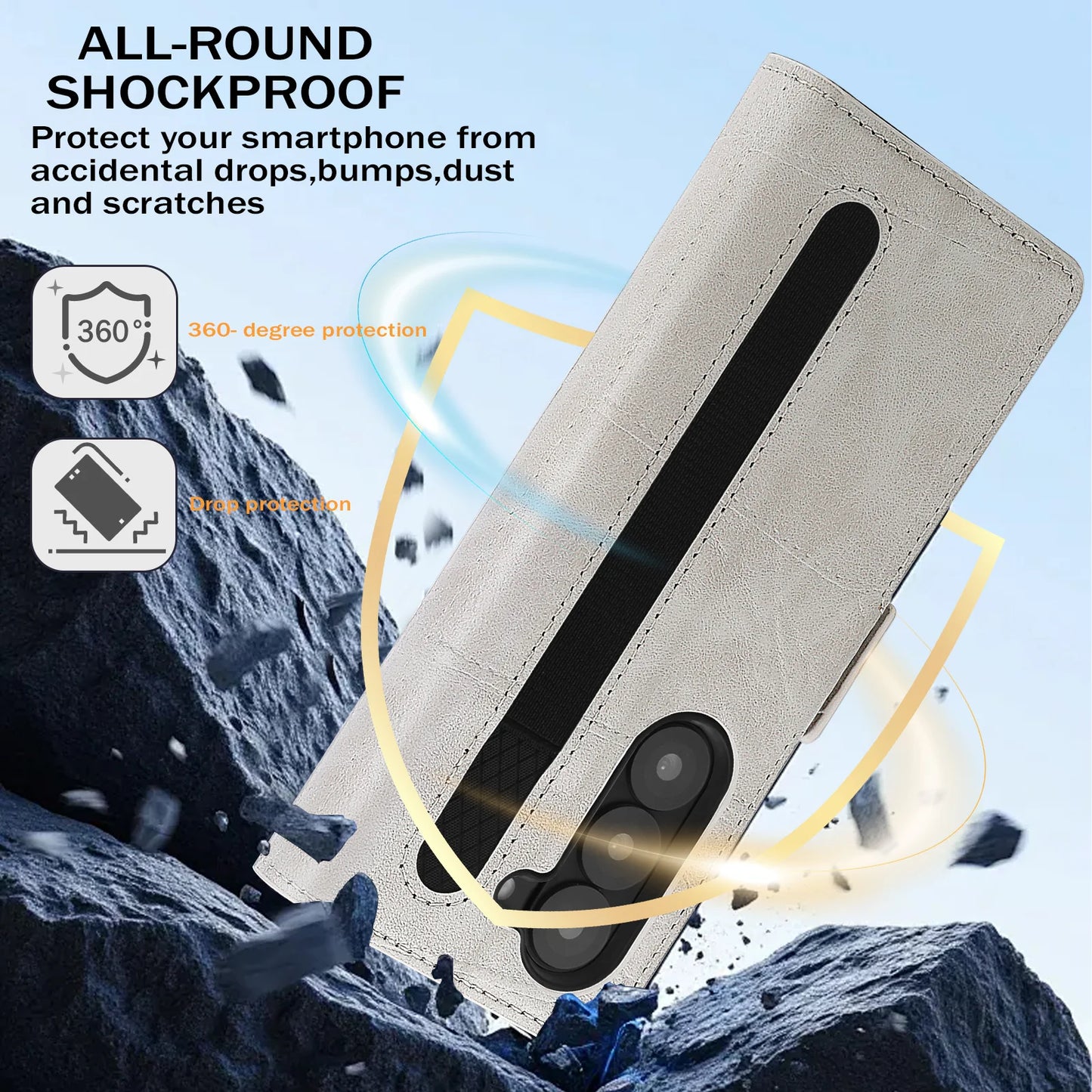 Magnetic Flip Leather Phone Case for the Samsung Galaxy Z Fold7 (2 colours available)