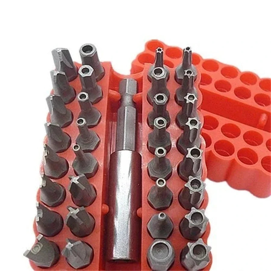 Tamper-Proof Security Bit Set with Magnetic Holder (33pcs)