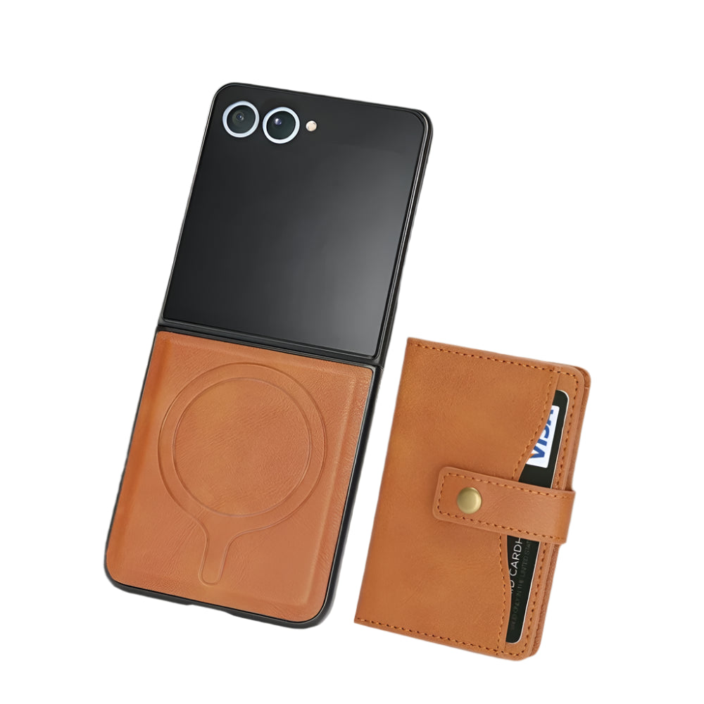 Magnetic Wallet Leather Case for the Samsung Galaxy Z Flip7 (4 colours available)