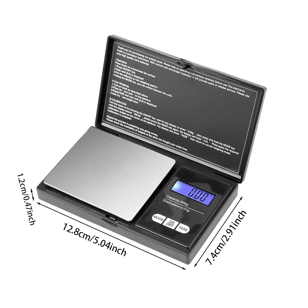 Mini Jewelry Pocket Scale 0.01g Digital Stainless Steel Portable Balance (4 sizes available)
