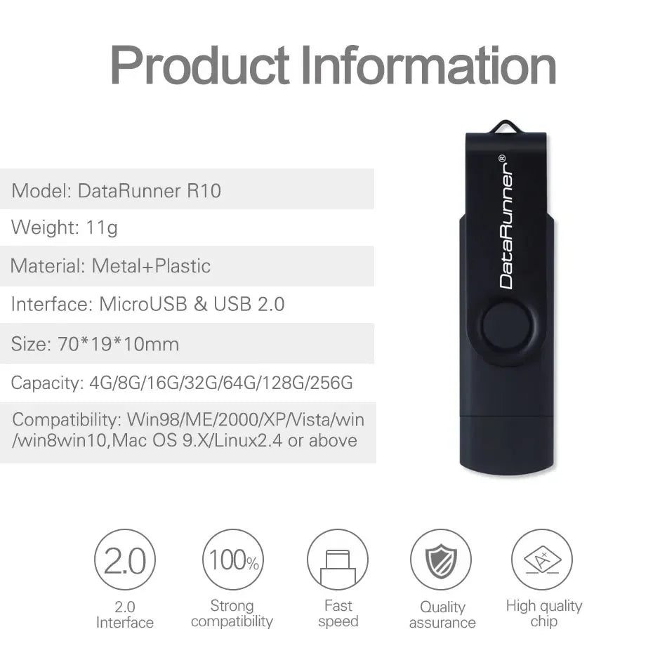 USB Flash Drive (8GB–128GB) for Android & PC