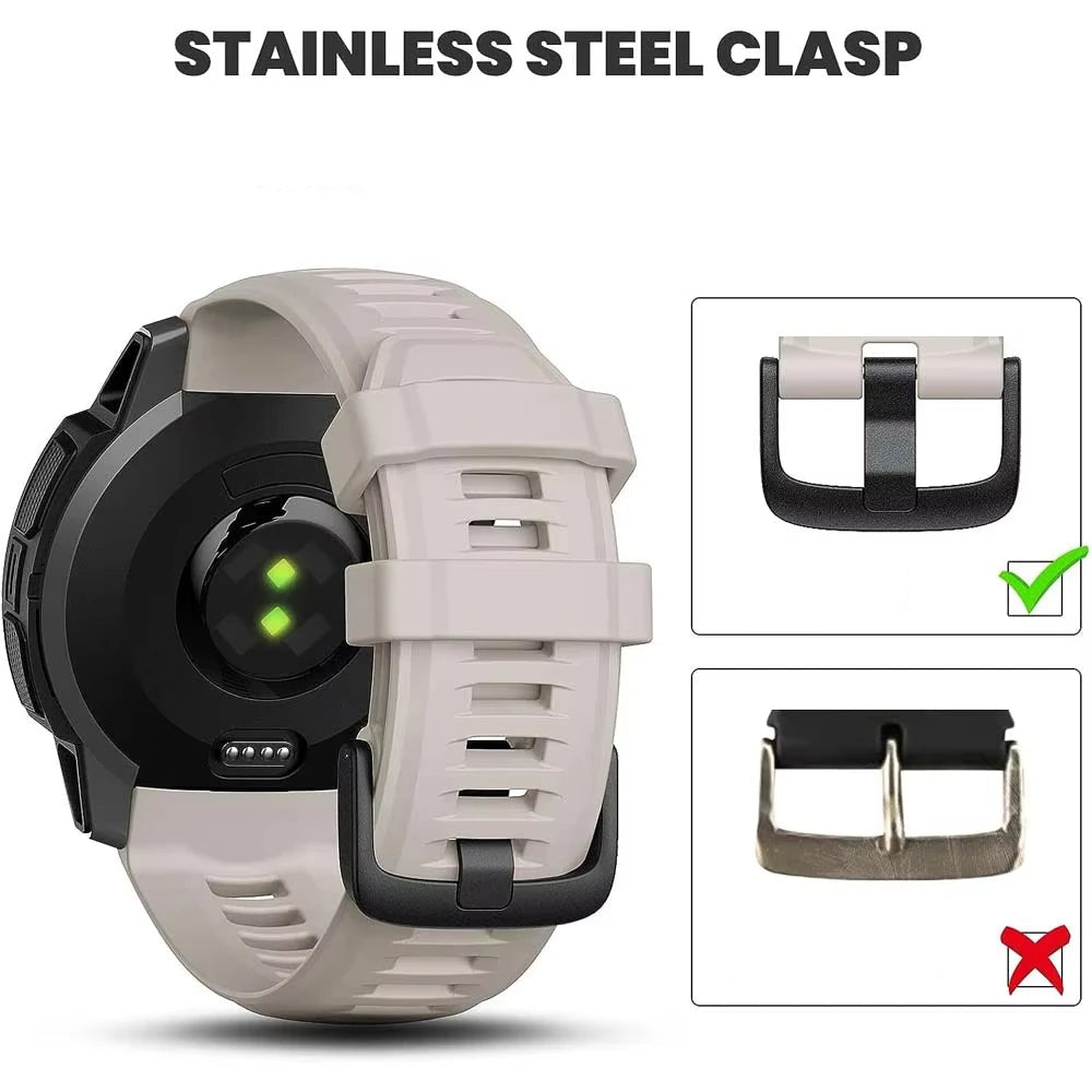 Soft Silicone Strap for the Garmin Instinct 1/2/Solar/Tactical Series (available in 5 colours)