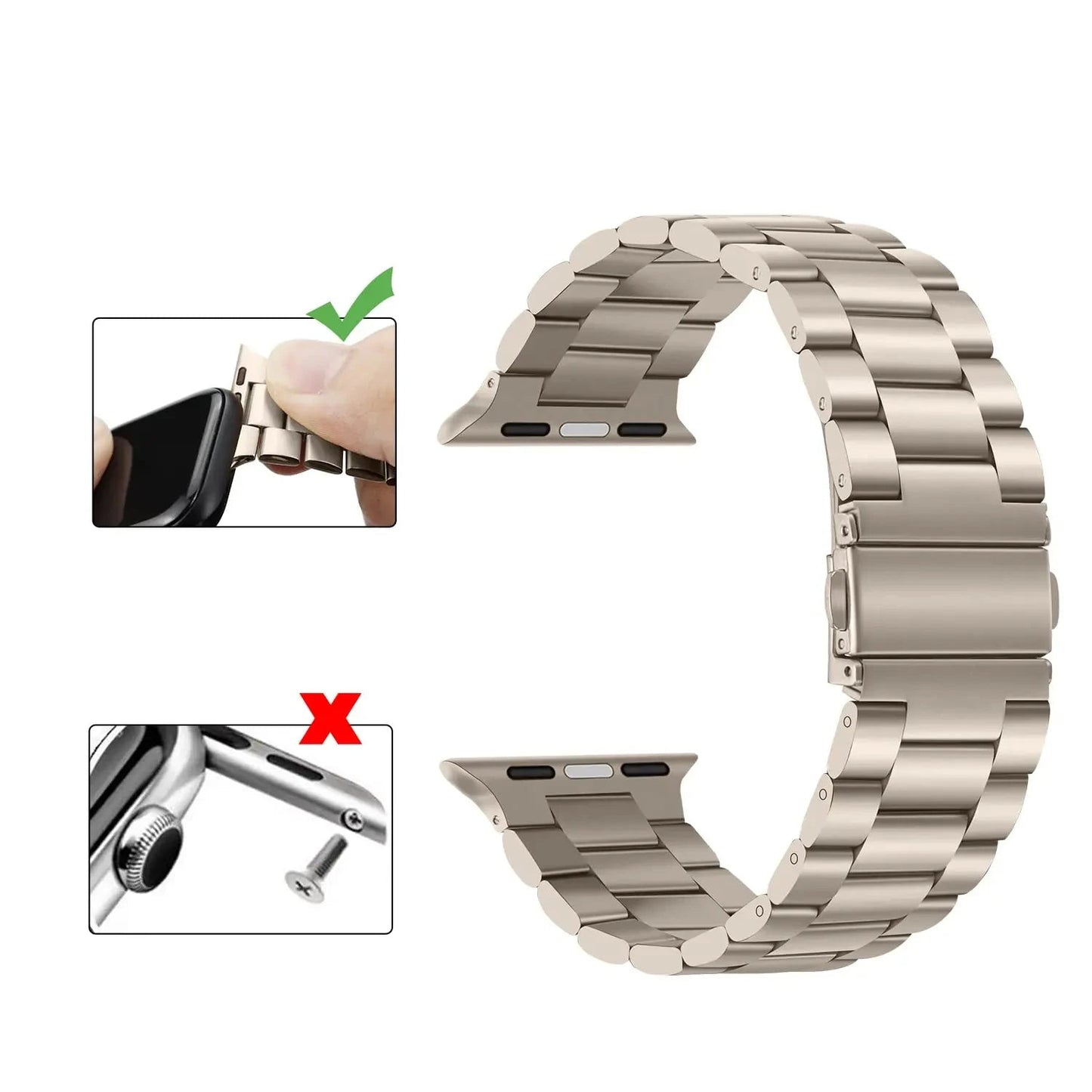 Stainless Steel Strap for the Apple Watch Ultra/Series 4–10 (38–49mm) (available in 15 colours)