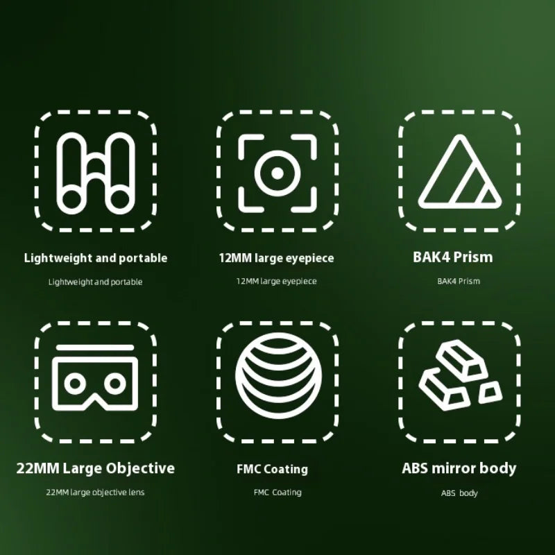 Foldable Compact Binoculars (10x22)