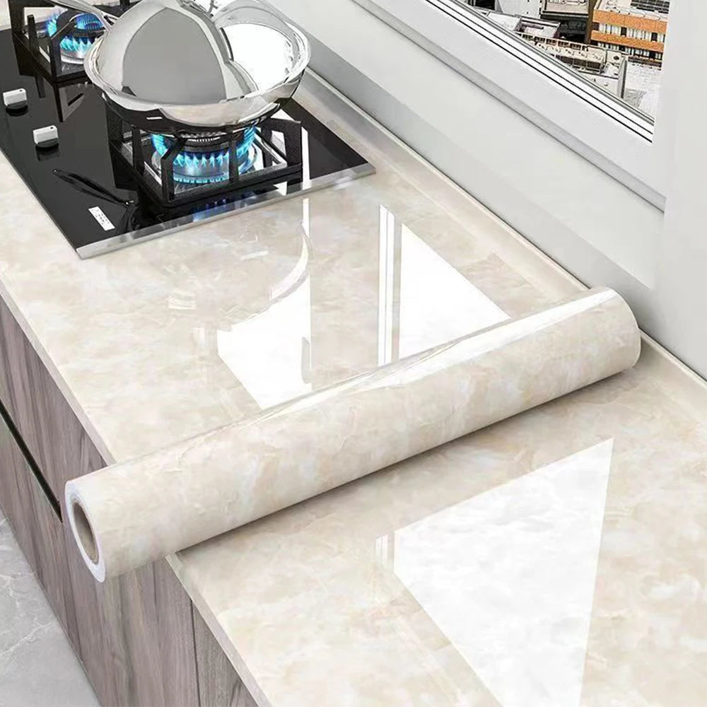 Vinyl Marble Wallpaper – Waterproof (8 designs available)