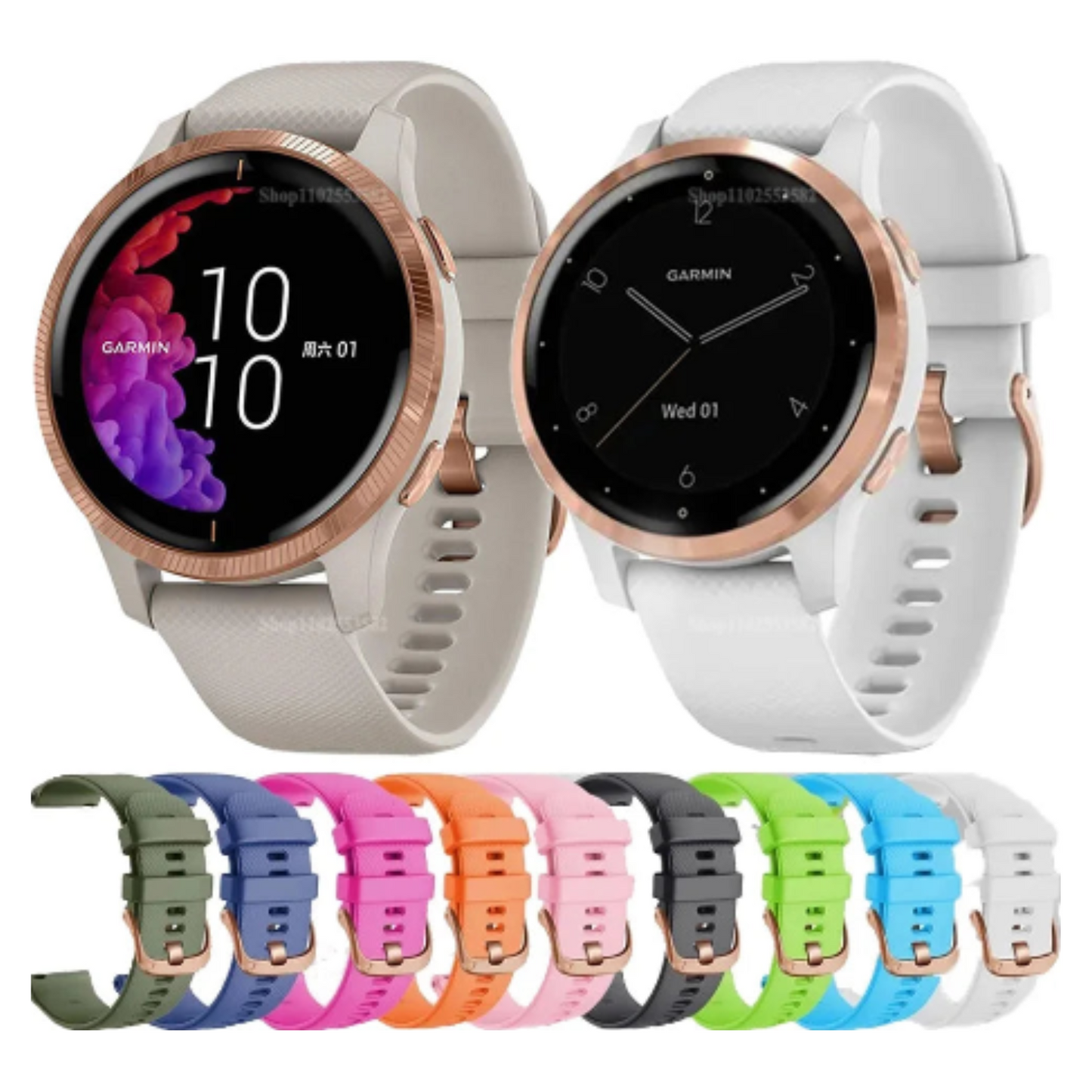 Silicone Replacement Strap for the Garmin Venu 2S Series (available in 10 colours)