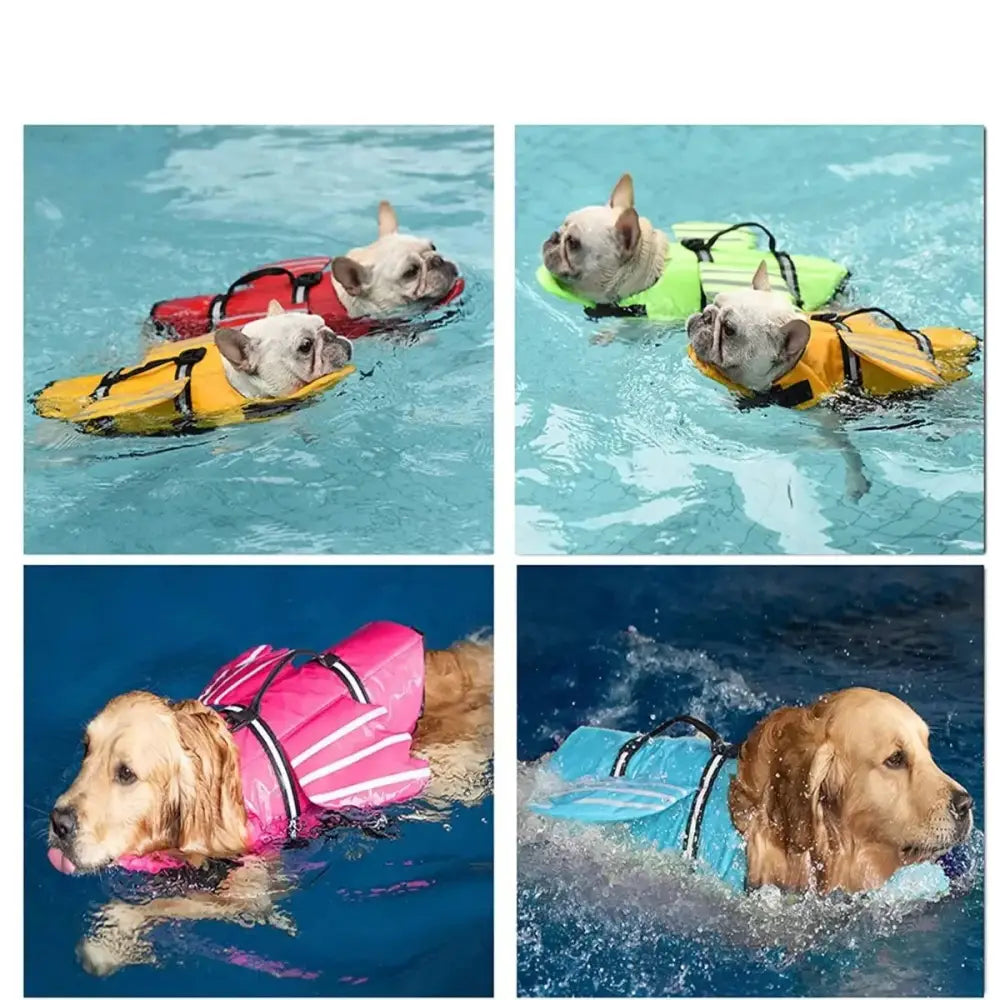 Adjustable Dog Life Jacket with Chin Float & Rescue Handle - SS