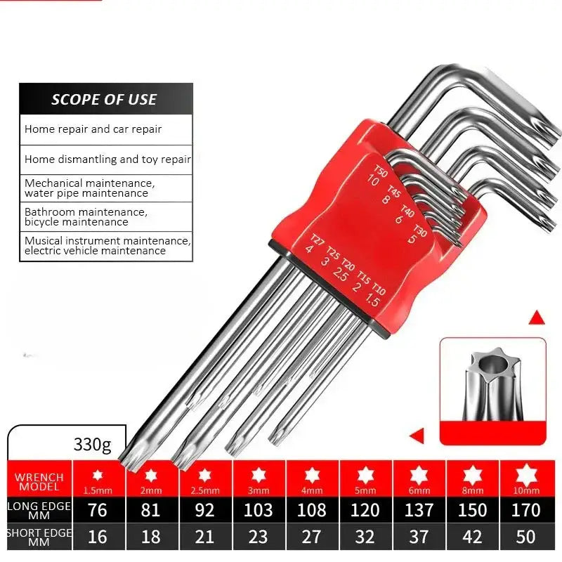 Allen Hex Wrench Screwdriver Set with Sleeve (5 different models available) - JP-1091ZC - HBC