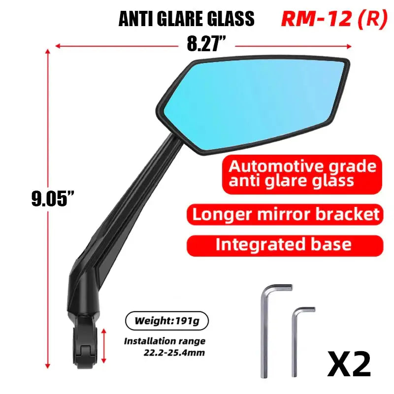 Bike Rear View Mirror 360° Adjustable (different models available) - RM12 Blue Right / Rear View Mirror - SS