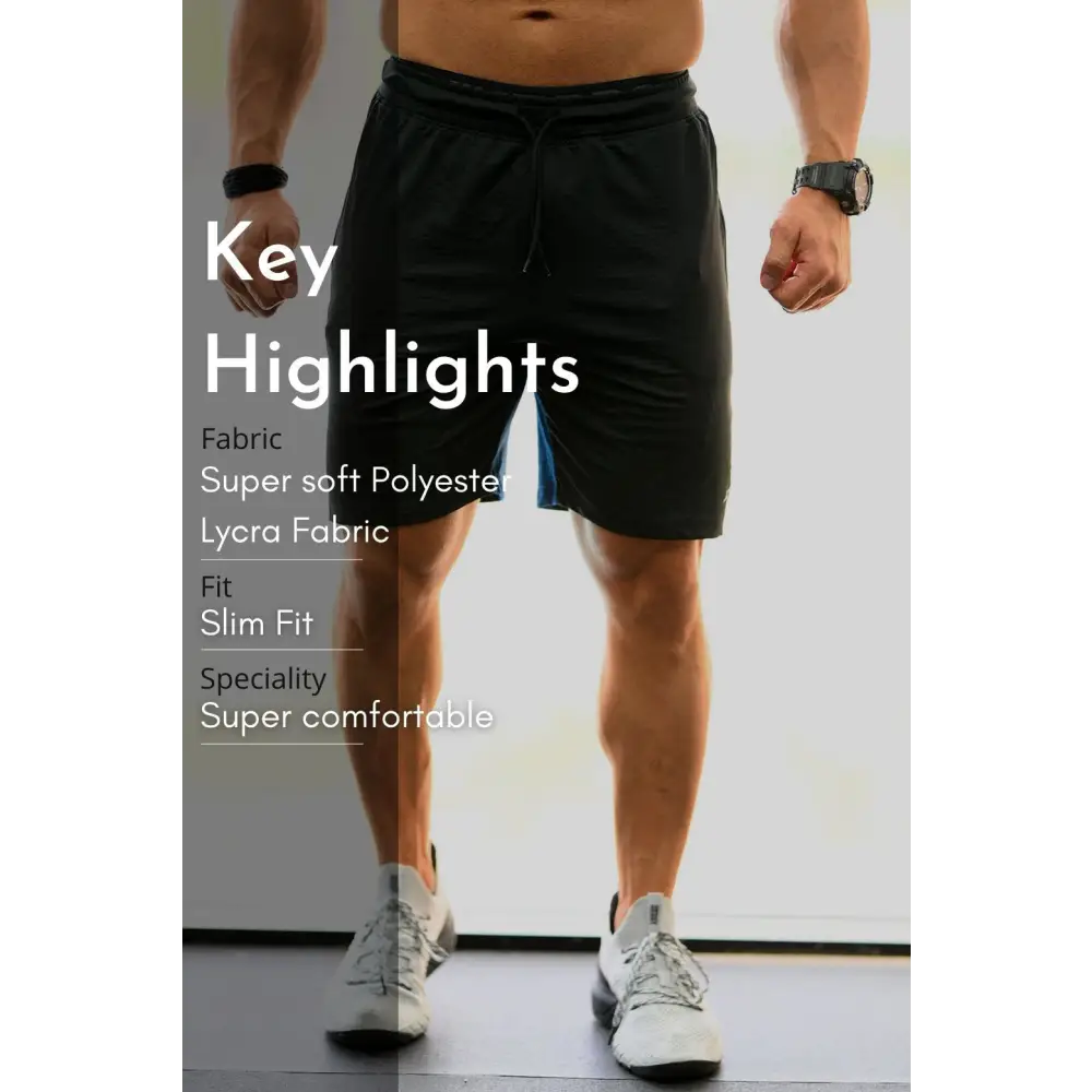 Box Shorts Black with Blue