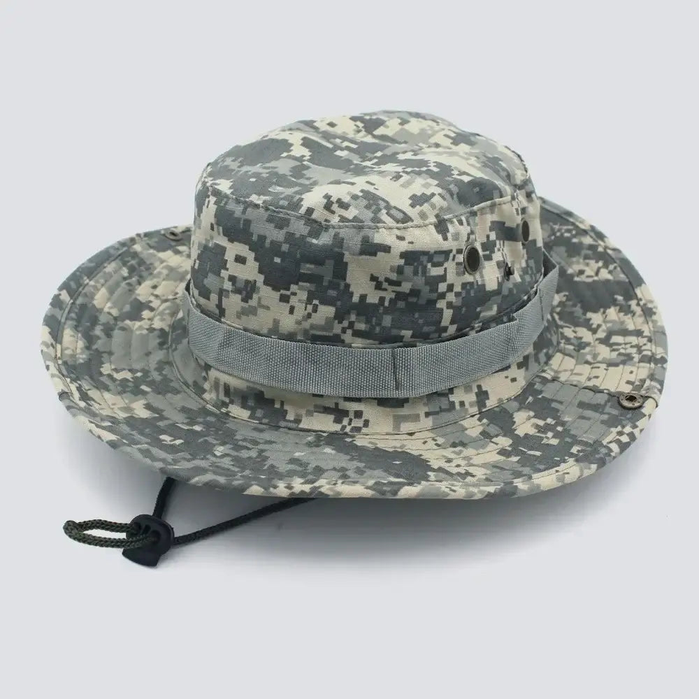 Camouflage Tactical Cap Boonie Hat Caps Camo Men Outdoor Sports Sun Bucket Cap Fishing Hiking Hunting Hats 60CM - ACU