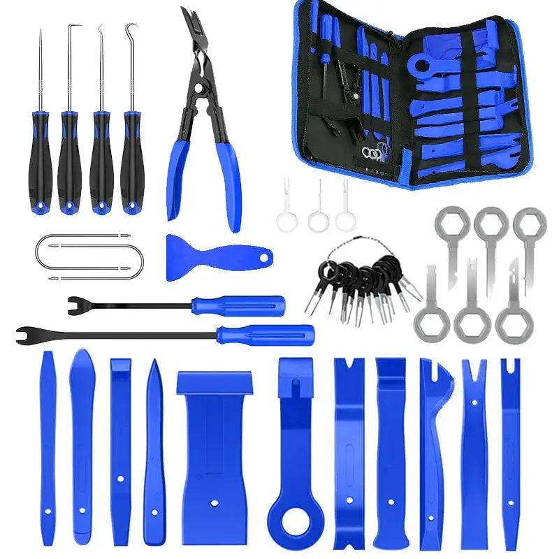 Car Interior Trim Removal Tool Kit (different sets & colours available) - Blue 41pcs - HBC