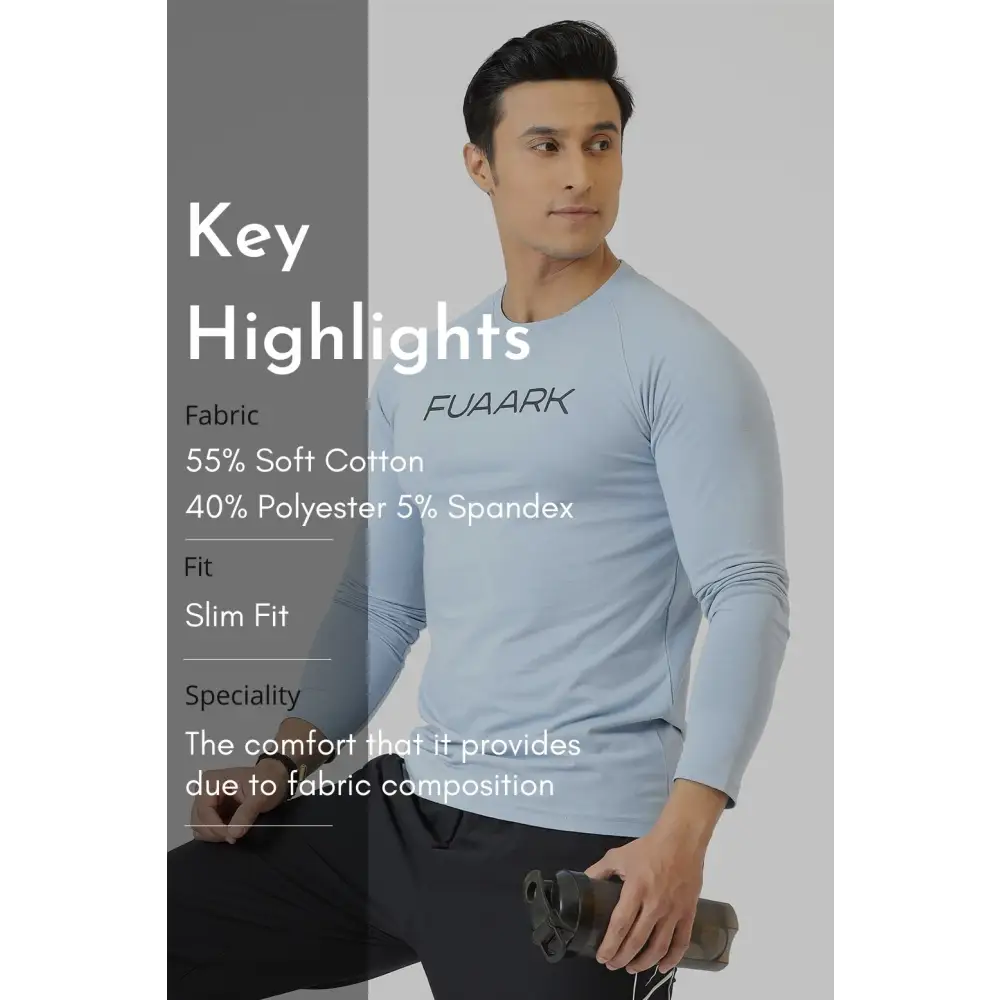 Chase Full Sleeves T-shirt Sky Blue - Tshirts