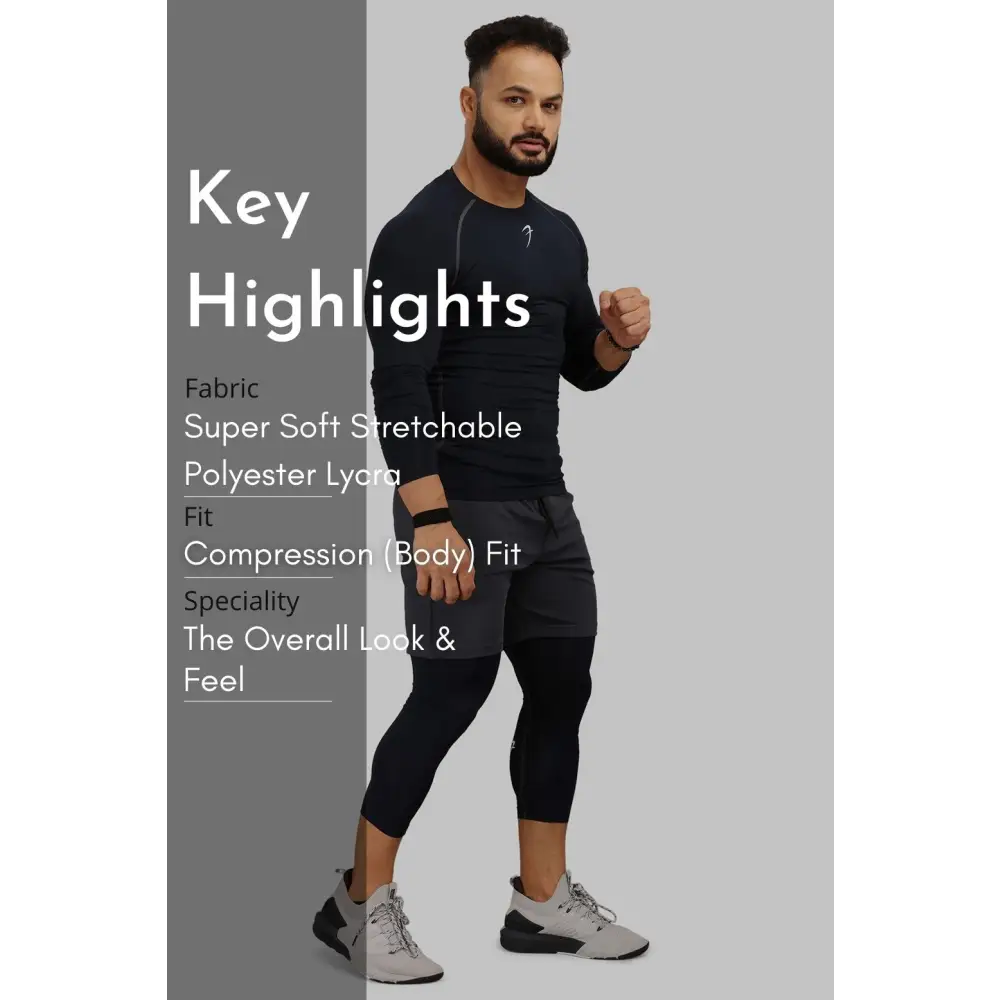 Compression Fullsleeves T-shirt Navy - Tshirts