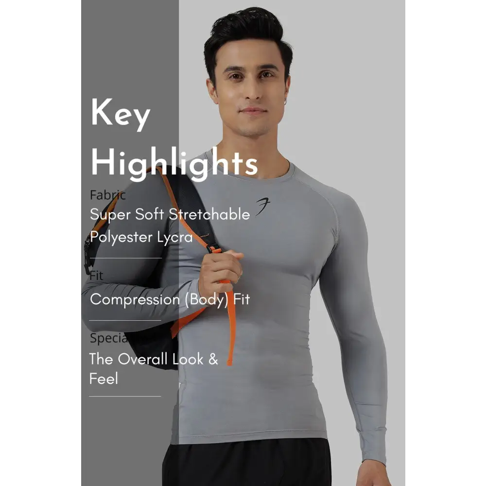 Compression Fullsleeves T-shirt Sea Grey - Tshirts