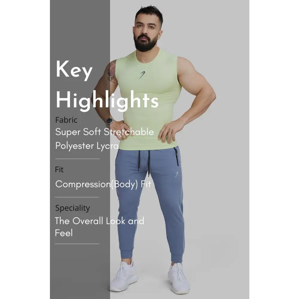 Compression Sleeveless Tank Lime - Vest