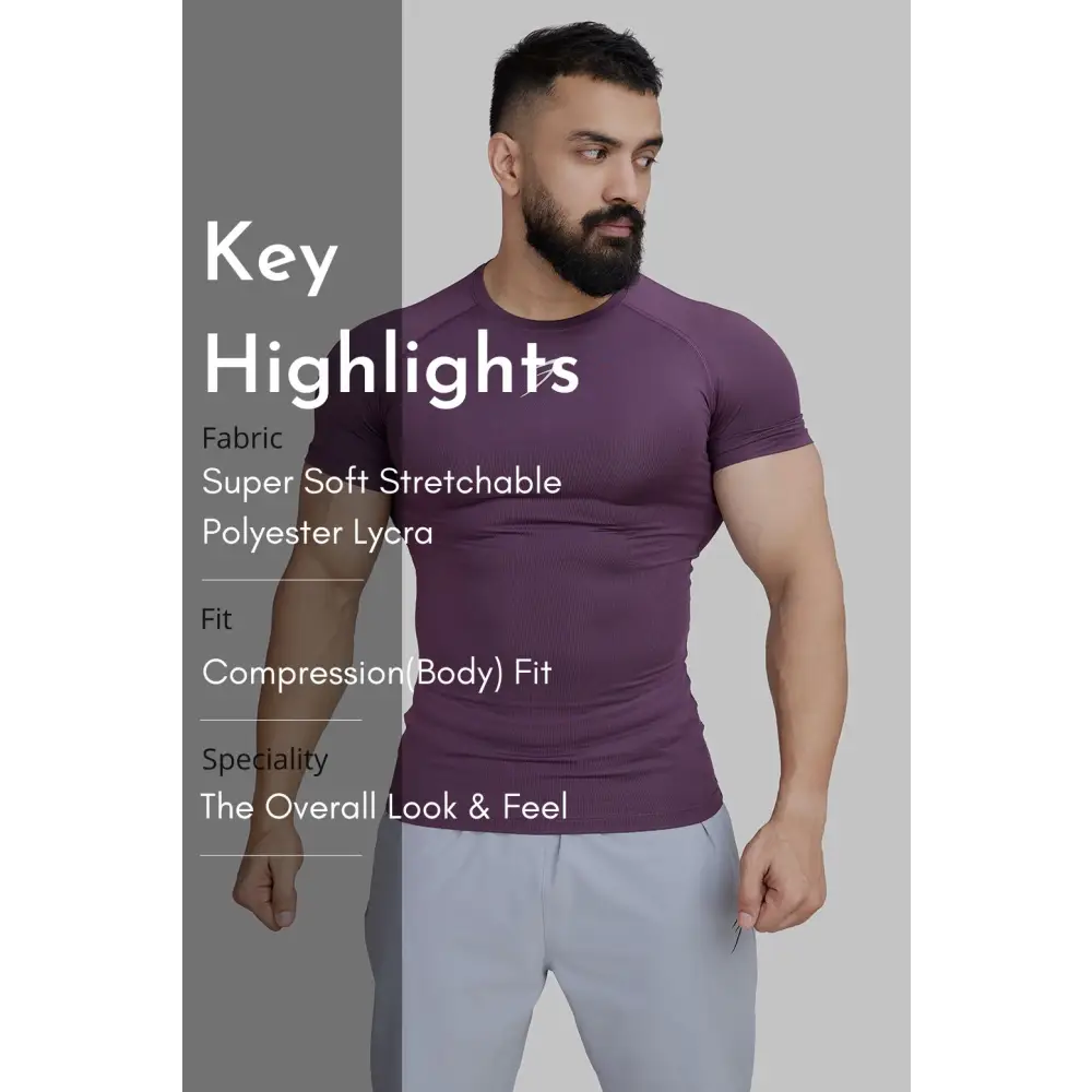 Compression T-shirt Plum - Tshirts