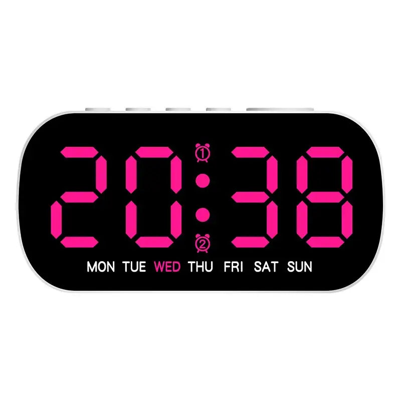 Digital Alarm Clock – USB Powered LED (different colours available) - Rose Red - HBC