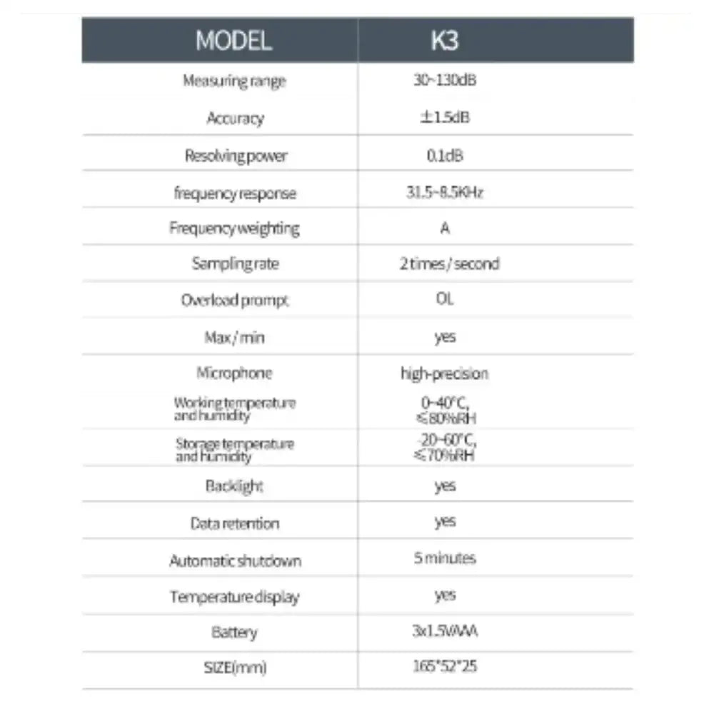 Digital Sound Level Meter - K3 / CHINA