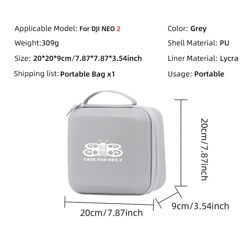 DJI Neo 2 Waterproof Carrying Handbag (Black & Grey) - Grey / Travel Storage Case / DJI Neo 2 - HBC