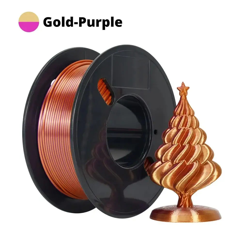Dual-Colour PLA 3D Printer Filament 1.75mm (200g) - Gold Purple / Filament - SS