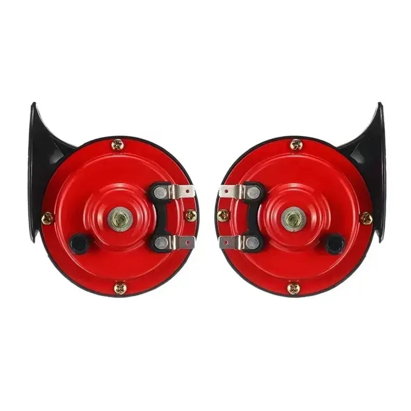 Dual Tone Waterproof Electric Air Horn Kit - 2Pcs Red / 24V