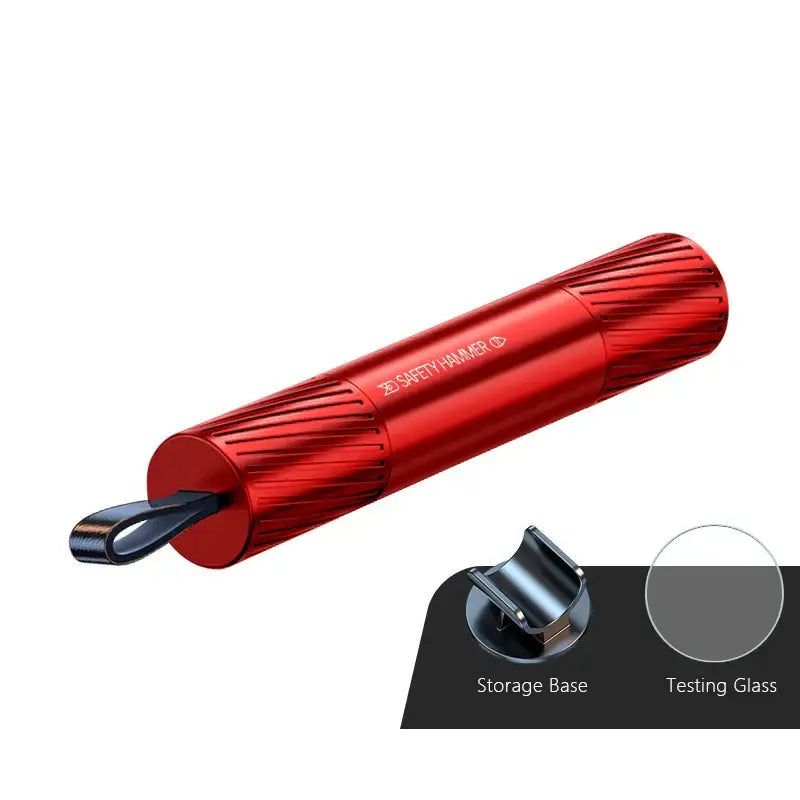 Emergency Rescue Tool: Essential 2-in-1 Car Glass Breaker and Seatbelt Cutter with Durable Tungsten Steel Hammer - Red