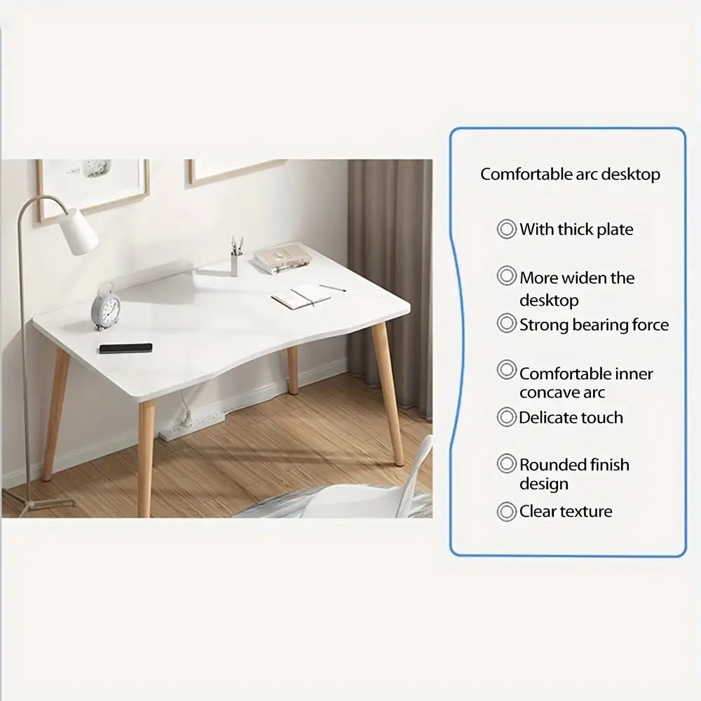 Ergonomic Office Desk with Rounded Corners - White - SS