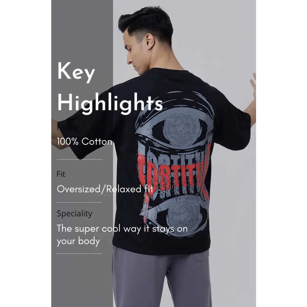 Fortitude Oversized T-shirt Black - Tshirts