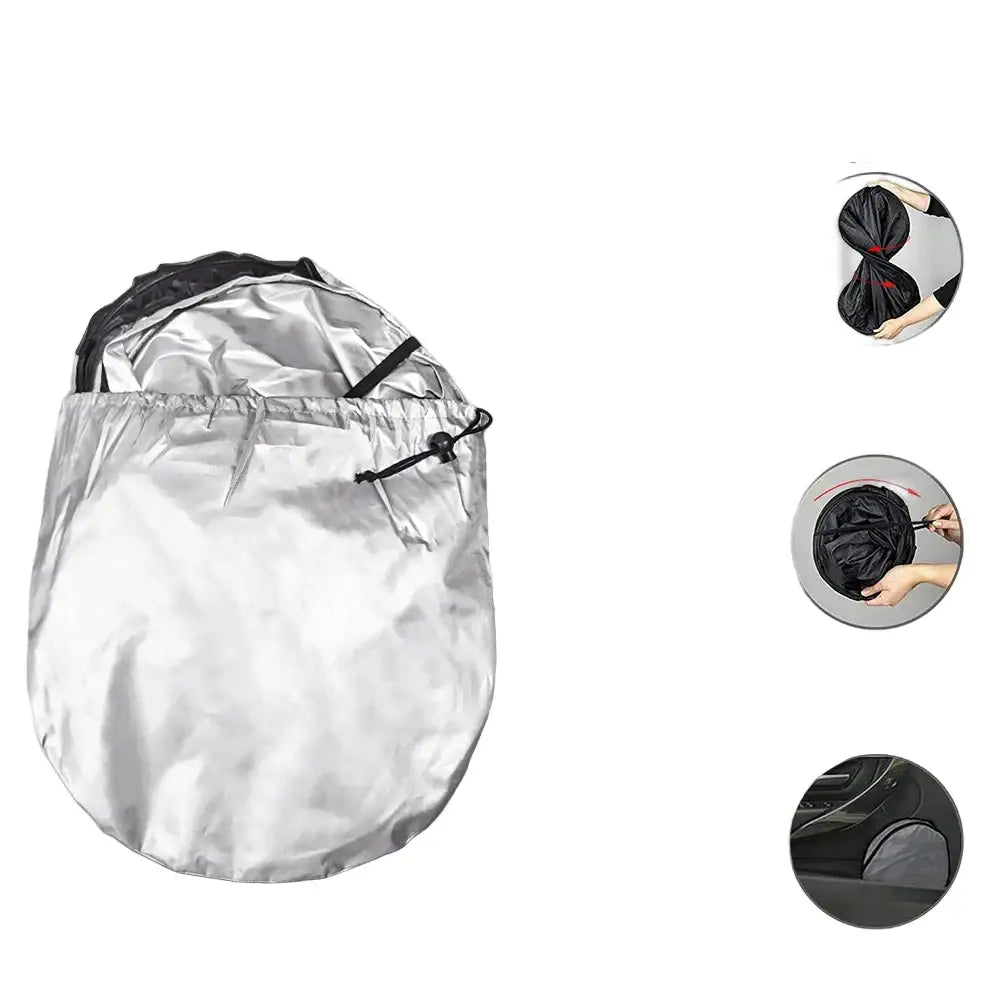 Front Windshield Sunshade Cover - Silver - HBC