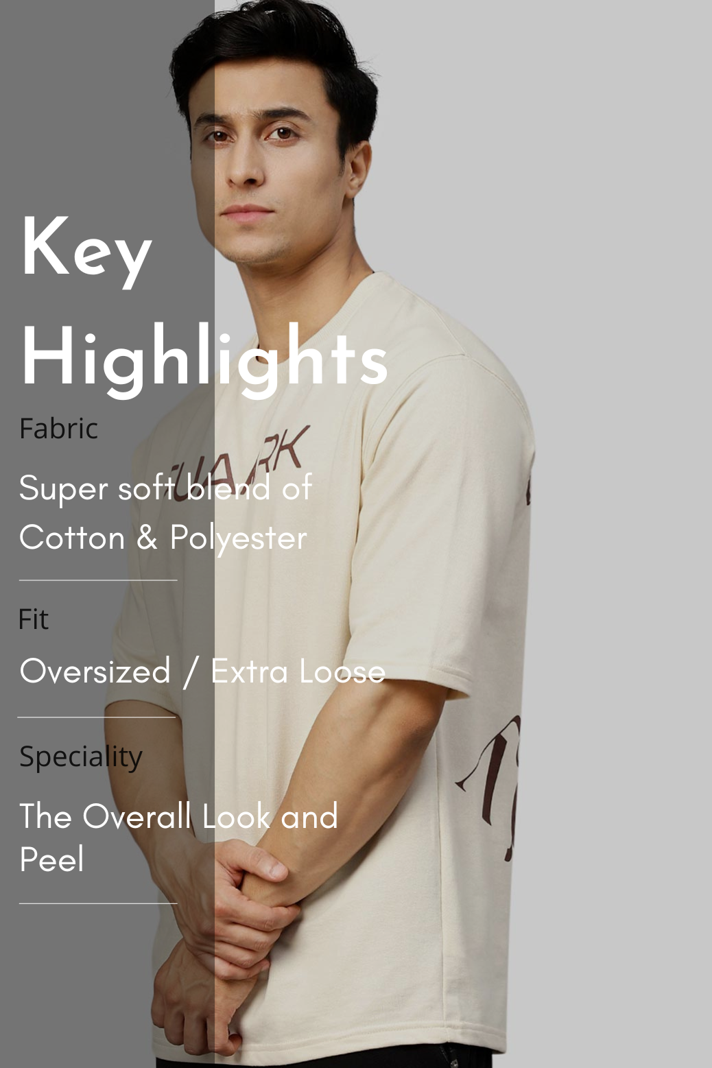 Energy Oversized T-shirt Beige