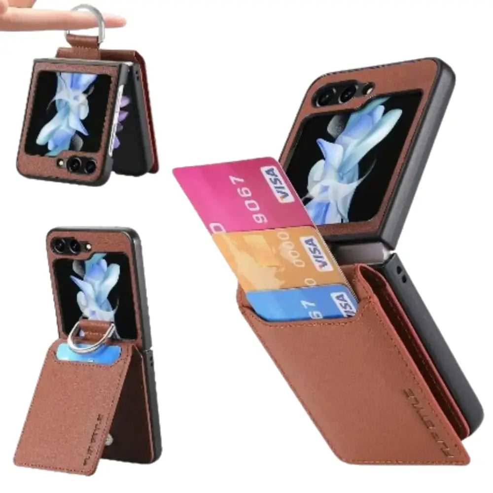 Galaxy Z Flip Series Leather Case (Available in 7 colours) - 9eight5
