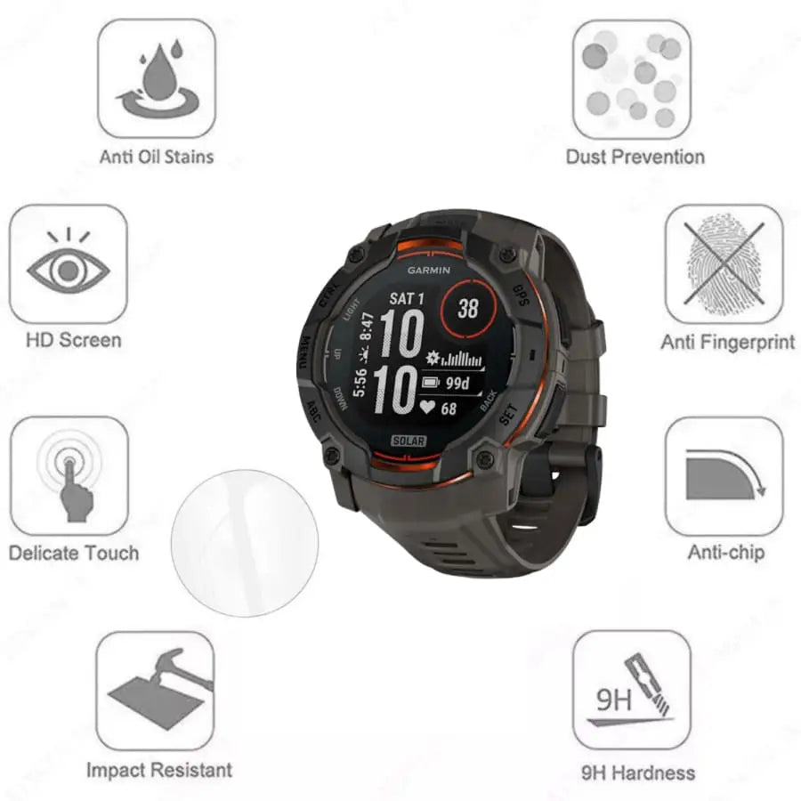 Garmin Instinct 3 (45mm) - Screen Protectors (Pack of 2)