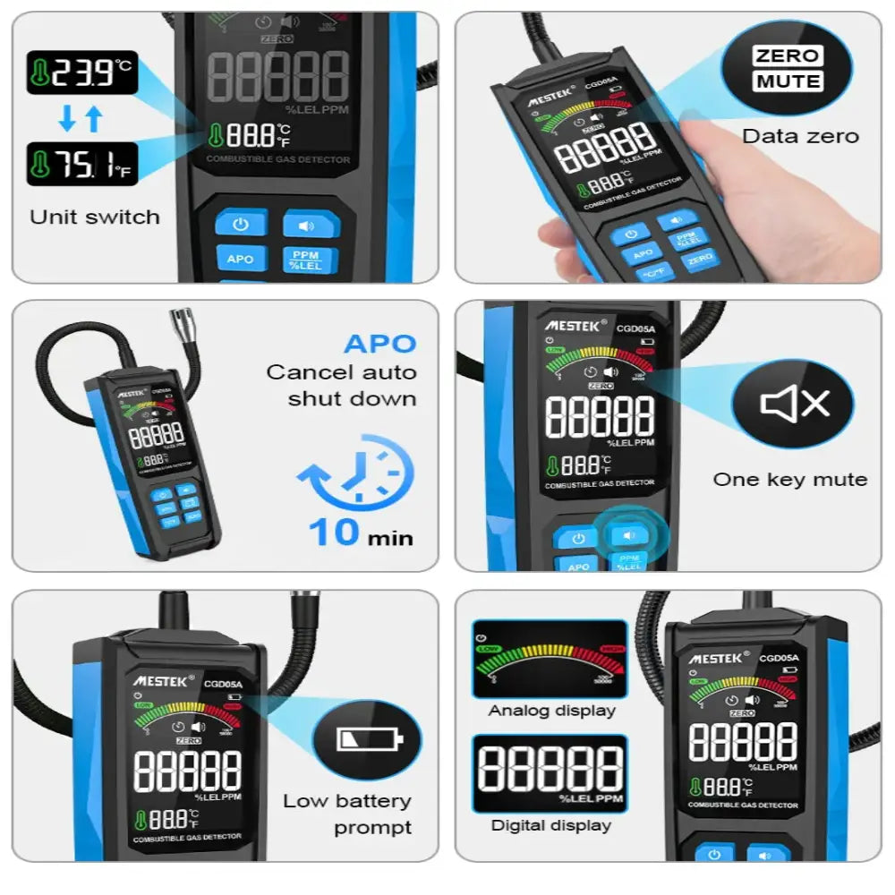 Gas Leak Detector 0–50000PPM - HBC