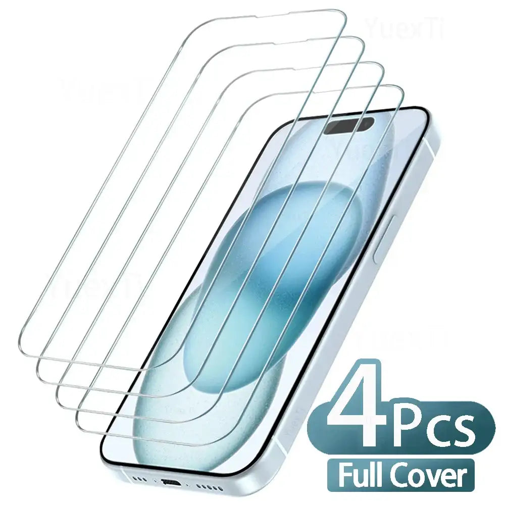iPhone Screen Protector - Tempered Glass (Pack of 4) (All Models) - For iPhone 16 Pro Max