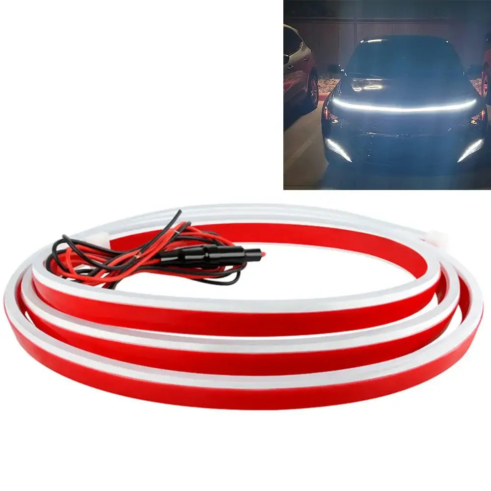 LED Car Hood Light Strip (different colours & sizes available) - White / 2.4m - HBC