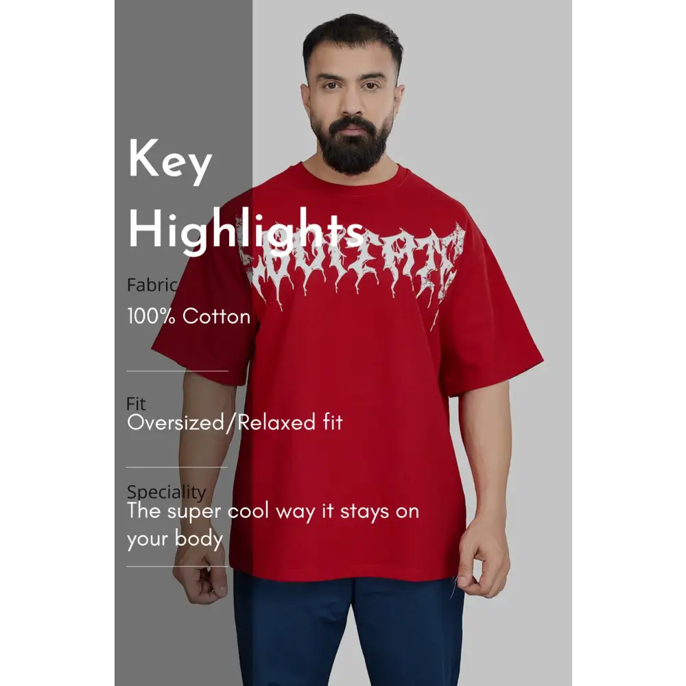 Levitate Oversized T-shirt Red - Tshirts
