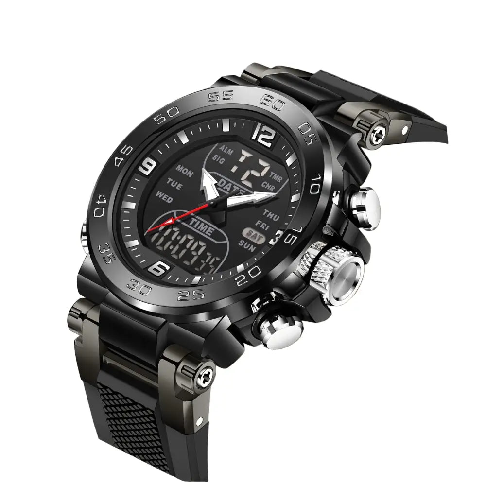 LIGE Men’s Quartz Watch (6 designs available) - Black Silvery - TWS