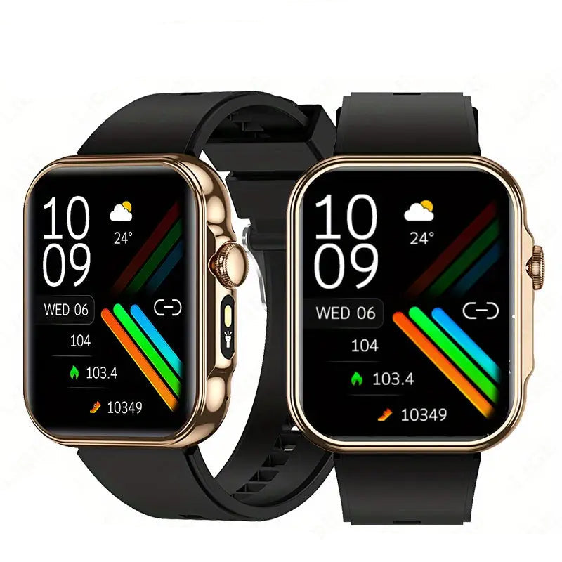 LIGE Outdoor Smart Watch – Large HD Screen AI Voice Assistant - Black&Golden - TWS