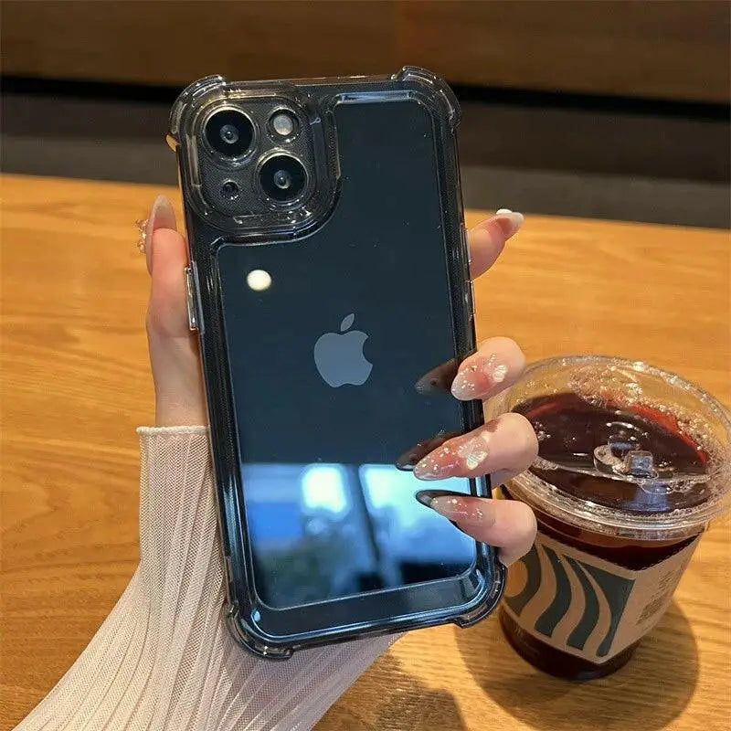 Luxury Shockproof Transparent Case for iPhone (Models: 15 14 13 12 11 Pro Max X Xs XR Max 7 8)