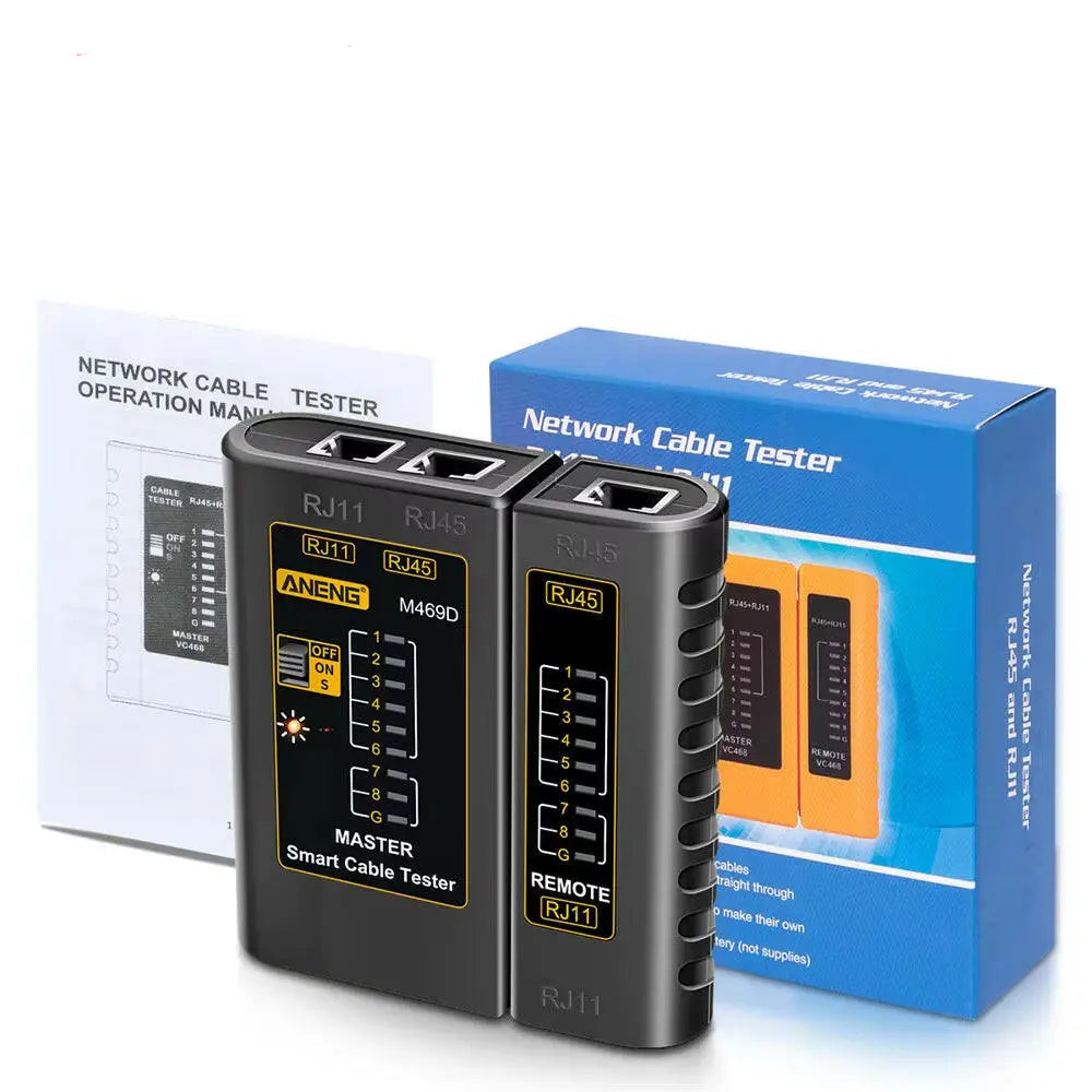 M469D Professional Network Cable Tester for RJ45 RJ11 RJ12 CAT5 and UTP - Essential Tool for Cable Diagnostics
