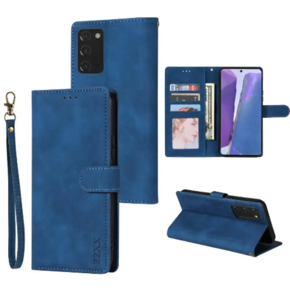 Magnetic Wallet Case for Samsung Galaxy (Blue)